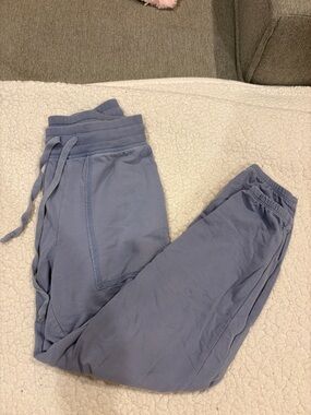 aerie Dusty Blue Lavender-Gray Jogger Pants with Drawstring